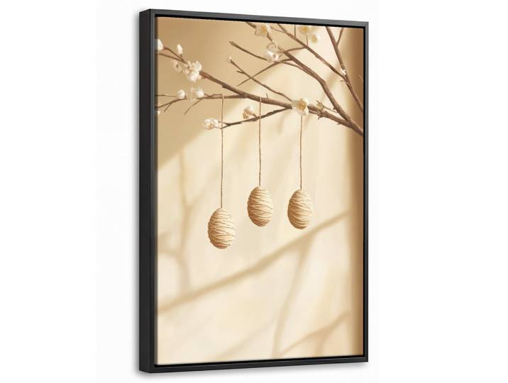 MuchoWow Leinwand Bilder mit Rahmen - Beige - Osterkuchen - Eier - 40x60, Rechteckig, 40x60 cm, gerahmt, Bilder & Rahmen, Bilder, Leinwandbilder