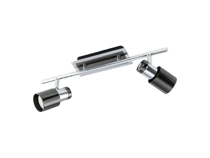 Eglo LED Plafonnier Davida 1\, lampe de plafond 2 flammes\, spot de plafond en métal chromé\, nickel-noir\, lampe salon\, spot avec ampoule GU10\, blanc chaud