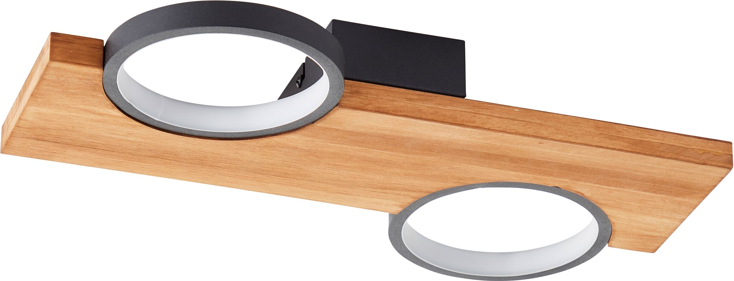 BRILLIANT LED Deckenleuchte "Cheesy", schwarz (matt schwarz, holz), H: 5cm, 1 Stk., Leuchten, 40 x 25 cm, 1400lm, 3000K, Holz/Metall, natur/schwarz, LED Deckenleuchte
