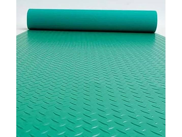 Garagenbodenmatte aus Naturkautschuk und PVC Mehrfarbige Garagenwerkstatt in mehreren Größen: rutschfest und robust(Green,1.8 Meter x 6 Meter/5.9ft x 19.7ft)
