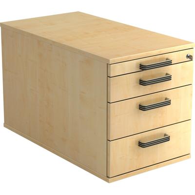 Hammerbacher Rollcontainer 80cm 3 Schub Schloss Streifengriff Ahorn