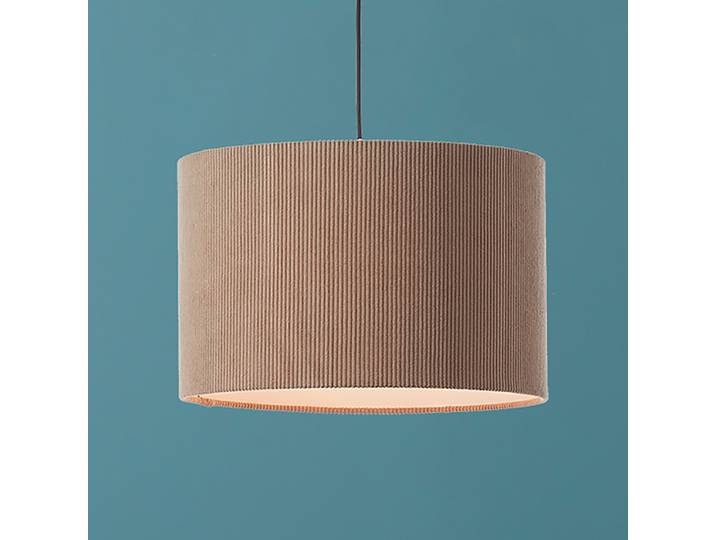Suspension Ø 35cm Gris/Taupe 1 Velours côtelé E27