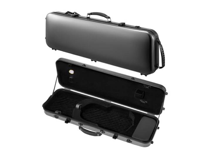 VEVOR Étui pour Violon 4/4\, Fibre de Carbone Composite\, Léger Portable\, Hygromètre Intégré\, Doublure Peluche\, Double Bandoulière\, Anti-rayures\, Forme Oblongue Professionnelle\, Transport Confortable