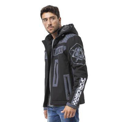 Parka CIPO & BAXX "Jacke", Herren, Gr. S, schwarz, Stoff, 100% Polyester, bedruckt, regular fit normal, Jacken Parka, im modernen Look