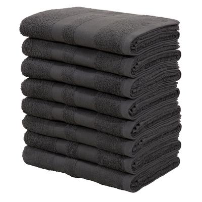 Handtücher OTTO HOME "Vanessa, 8 Handtücher, 50x100cm, in Standard- und Premium-Qualität", grau (anthrazit), B:50cm L:100cm, Walkfrottee, Obermaterial: 100% Baumwolle, Handtücher, Handtücher mit Bordüre, 100% Baumwolle, einfarbig, weich