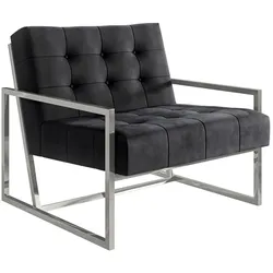 LOUNGESESSEL Duban Schwarz Samtstoff