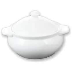 Wilmax England Wilmax Topf mit Deckel 620 ml Porzellan Weiß, 1er Set