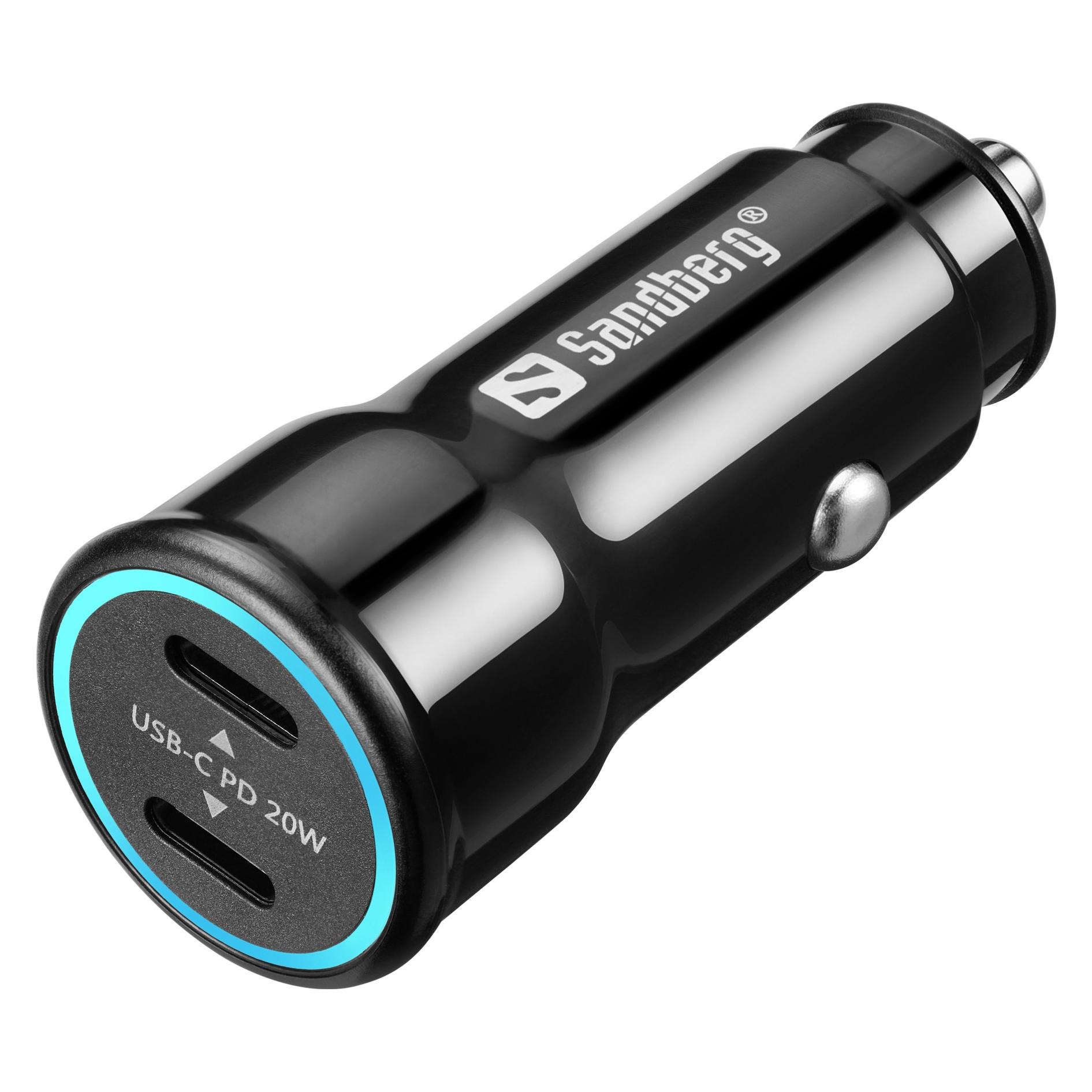 Sandberg Car Charger, 2xUSB-C, PD40W, Saver (340-41)