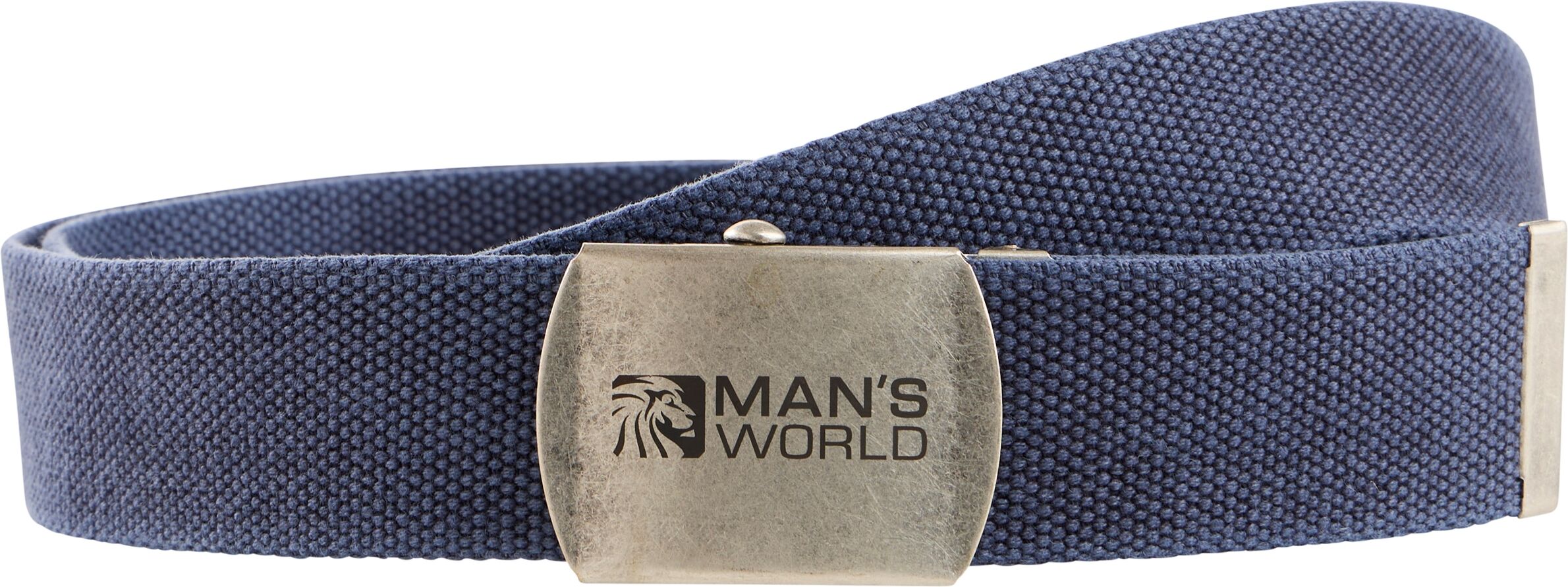 Stoffgürtel MAN'S WORLD, Herren, Gr. 95, blau used, Web, Materialmix, leichte Abriebeffekte, used, Gürtel Stoffgürtel, aus Textilband im zeitlosen Design - NEUE FARBE im used Look blau used 95