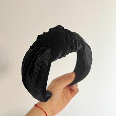 Modern Mode Marketplace Velvet Knot Wide Headband For Women Soft Velvet Headband Fashion Hair Accessory black