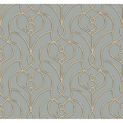 Candice Olson Divine Trellis Dusty Blue Wallpaper