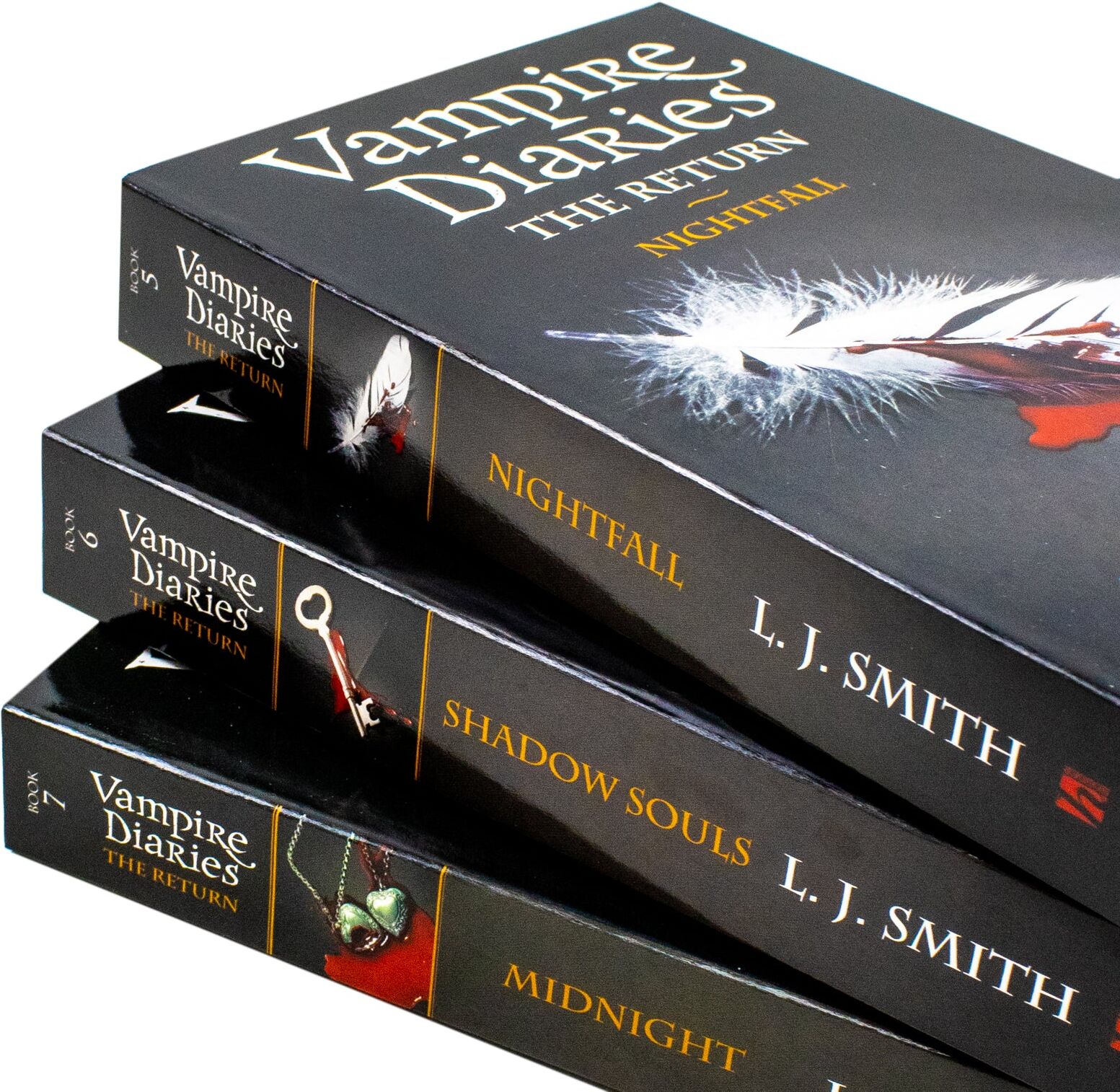 Hachette Vampire Diaries The Return 3 Books Set By L J Smith - Book 5 To 7 - Nightfall Shadow Souls Midnight