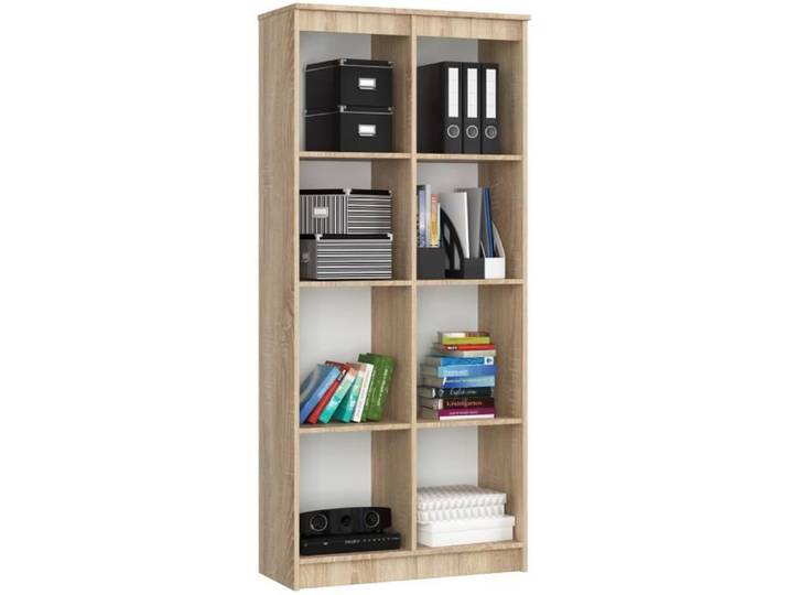 Bibliothèque de bureau AKORD R80 Chêne Sonoma 80 cm façade Chêne Sonoma 8 étagères 80x35x180 cm