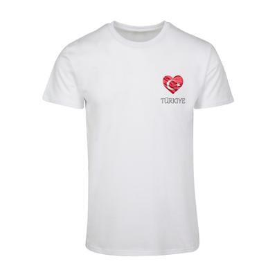 T-Shirt MERCHCODE "Merchcode Merchcode Football - Turkey T-shirt", Herren, Gr. XL, weiß, 100% Baumwolle, bedruckt, normal, Rundhals, Shirts T-Shirt