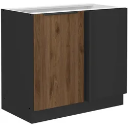 Küchen Eckunterschrank 105 cm Küche MONZA Okapi Nußbaum Küchenzeile Küchenblock