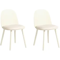 ESSZIMMERSTUHL 2er Set Kunstleder Hellbeige Ankeny