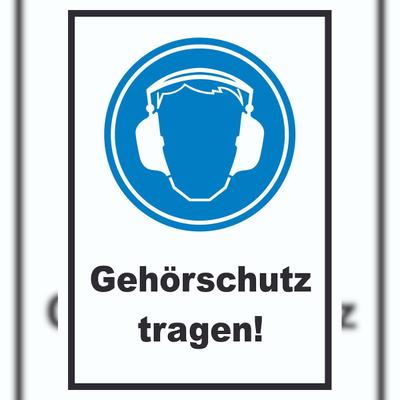 HB-Druck Gehörschutz tragen Schild A2 Rückseite selbstklebend