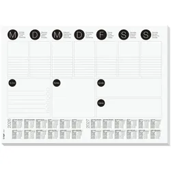 Sigel Papier-Schreibunterlage »Weekly Planner« 30 Blatt mit Kalendarium für 2026 / 27 grau