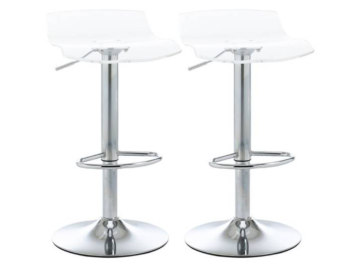 HOMCOM - Tabouret de bar - Acier - 39x39x87cm - Transparent