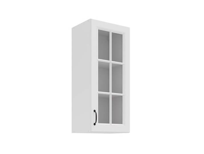 Kuechen-preisbombe Glashängeschrank 40 cm Stilo Weiß Küchenzeile Küchenblock Landhaus Höhe 90 cm