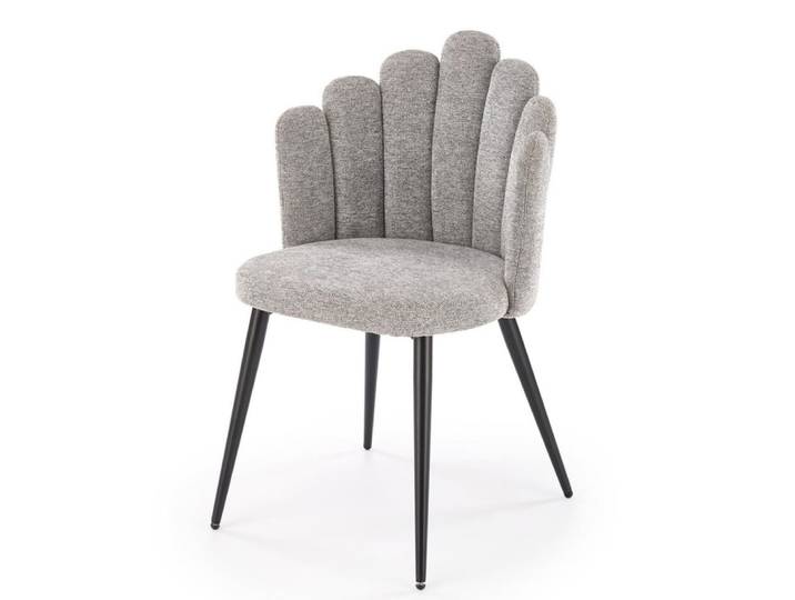 Chaise coquillage en tissu de polyester gris