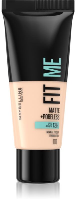 MAYBELLINE NEW YORK Fit Me! Matte+Poreless mattifying foundation for normal to oily skin shade 101 True Ivory 30 ml