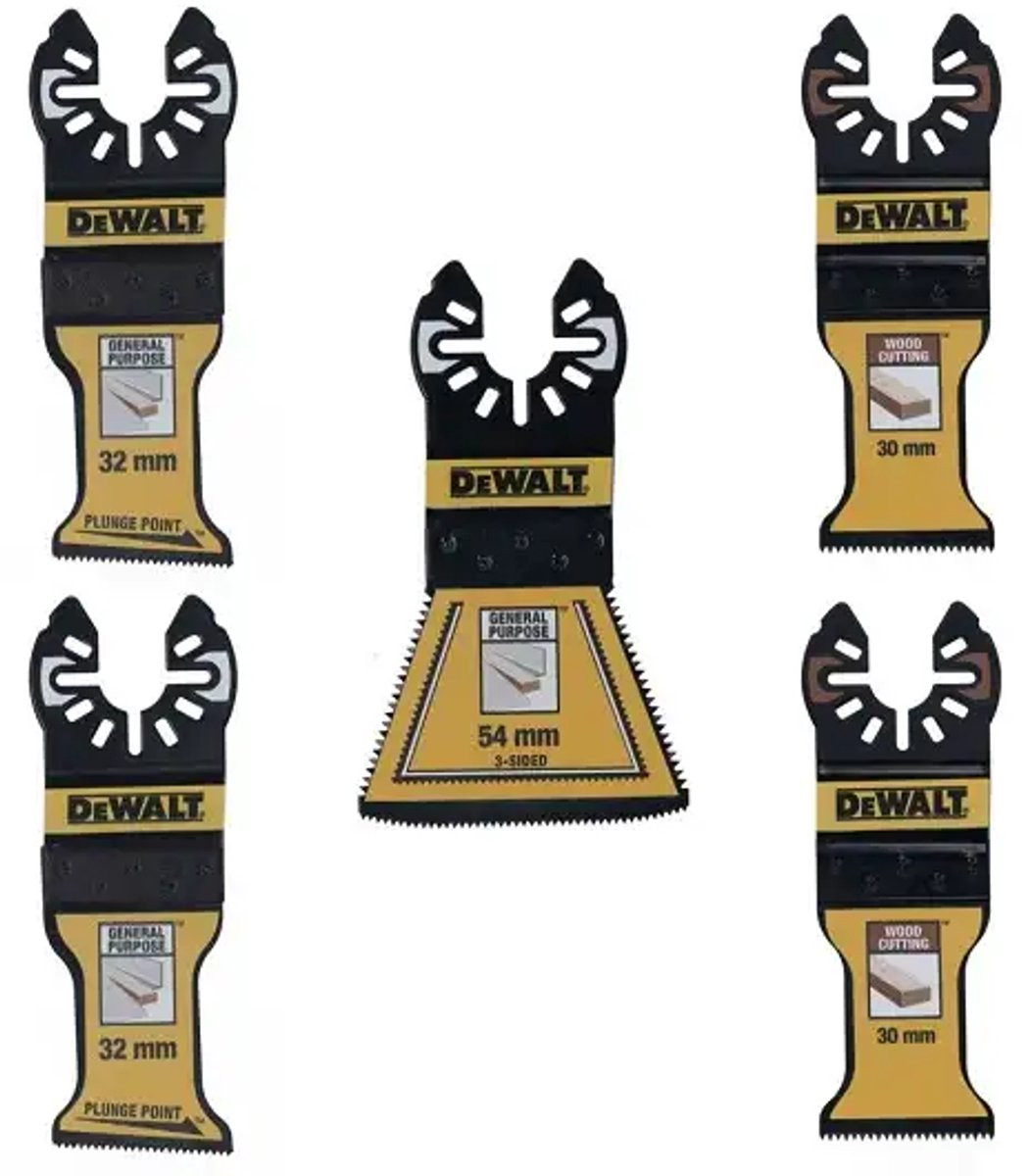 DeWalt DT20777-QZ Multifunctionele Zaagblad Set van 5 stuks - Bi-Metaal en HCS