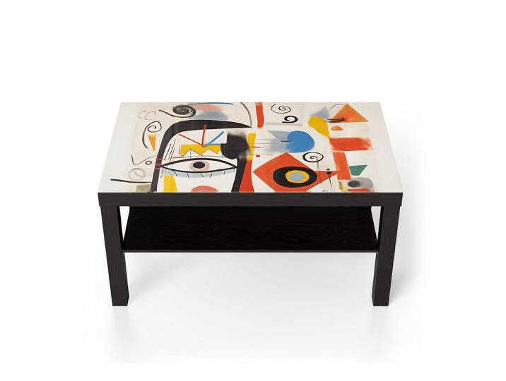 DEQORI Couchtisch 'Abstrakte Visage', Glas Beistelltisch Glastisch modern