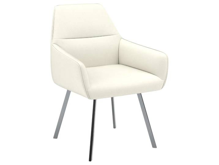 Stuhl Bellatrix - von UrbanDesign Drehfunktion, Fuss Stahl, Leder white