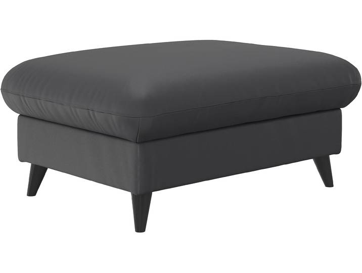 Hocker COTTA Pike, B: 102 cm , grau (schwarz), B:102cm H:45cm, GEDECKTES RINDSLEDER, Hocker, Hocker, mit Stauraum