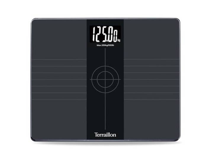 TERRAILLON Balance Pese personne\, Pese personne Grande capacité EVERY BODY Balance avec plateau XXL de 35x29cm\, Capacité importante jusqu'à 250Kg\, Grand écran LCD rétro éclairé\, Précision 50g