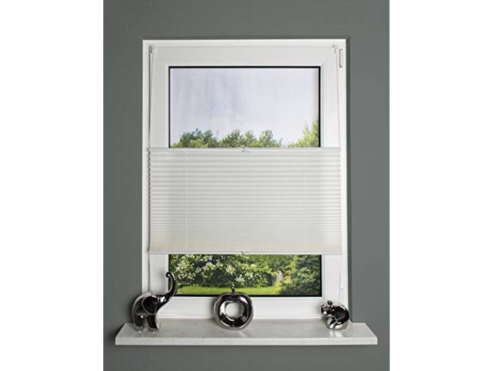 Home Fashion Store plissé Up & Down\, Plastique\, Tissu\, weiß\, 130 x 90 cm