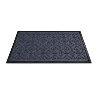 Fußmatte WECON HOME "Midnight Mosaic", grau (grau blau), B:40cm H:4mm L:60cm, Polyester, Teppiche, Fußmatte, pflegeleicht, rutschfest, Ornamente, Innen & Außen, Schmutzfangmatte