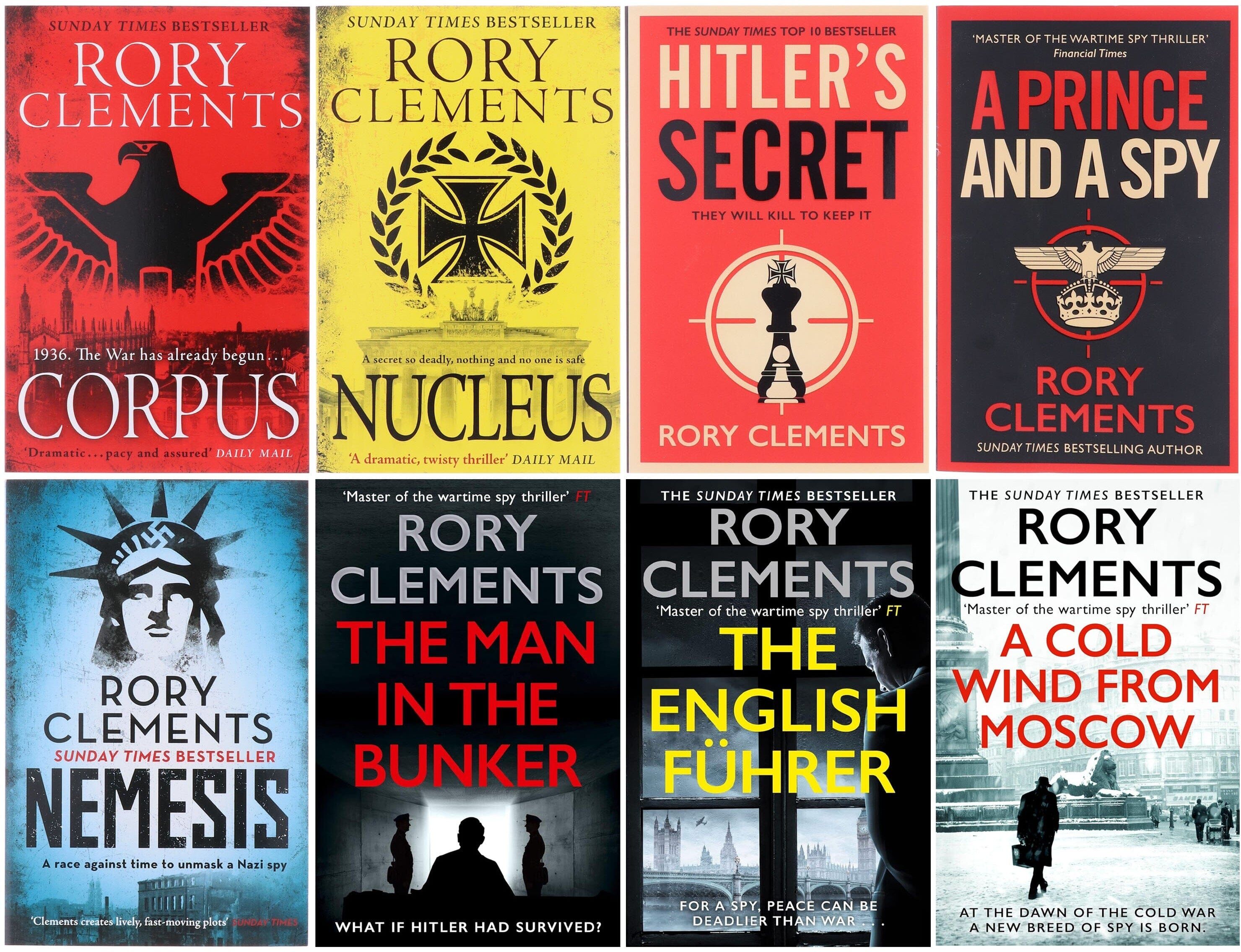Tom Wilde Series (Book 1-8) By Rory Clements: 8 Books Collection Set - Fiction - Paperback Bonnier Books Ltd
