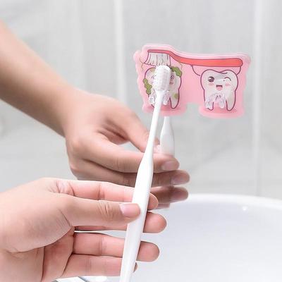 Inspired Deals Wall Mounted Toothbrush Holder Self Adhesive Hook Waterproof Bathroom Organizer pink 2 Hooks