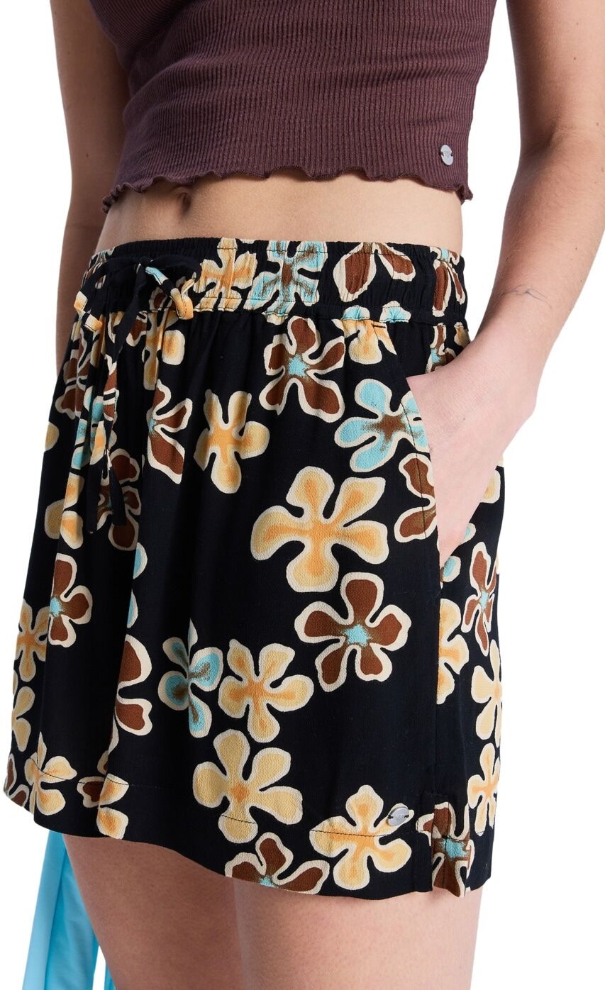 2-in-1-Shorts ROXY "Lekeitio Break", Damen, Gr. M, Normalgrößen, bunt (anthrazit nostalgic feels), Obermaterial: 100% Viskose., Hosen 2-in-1-Shorts