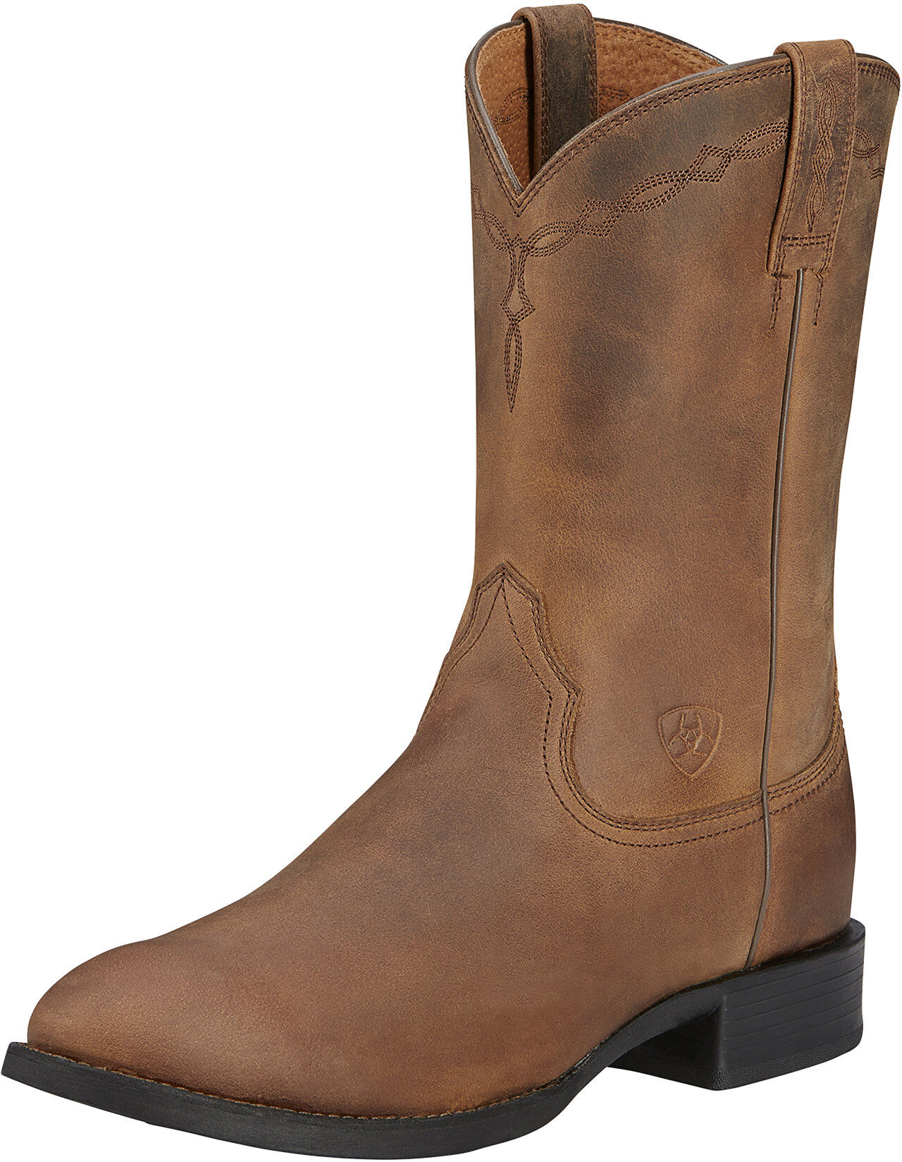 Men's Heritage Roper Cowboy Boots in Distressed Brown, Size: 10.5 B / Narrow by Ariat