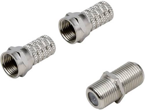 BKL Electronic 0403527 F-Verbinder-Set Anschlüsse: F-Stecker, F-Buchse, F-Stecker Kabel-Durchmesser: 5.20mm 1 Set