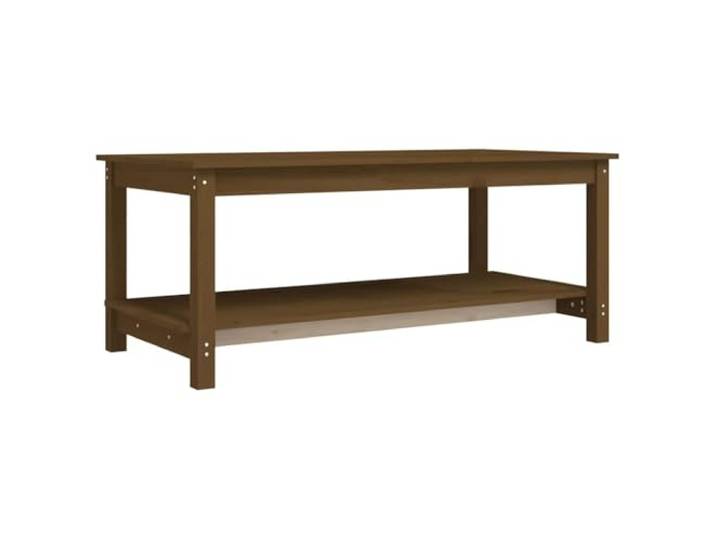 GHVBNMF Couchtisch Kiefer Massivholz Honigbraun 110x55x45 cm Beistelltisch Rustikaler 2-Etagen Sofatisch aus Kiefernholz mit offener Ablage für Wohnzimmer und Aufenthaltsräume.