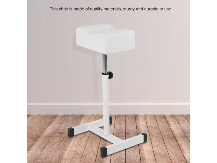 Tabouret - TBEST - Réglable - Cuir - Blanc - Confortable et Durable