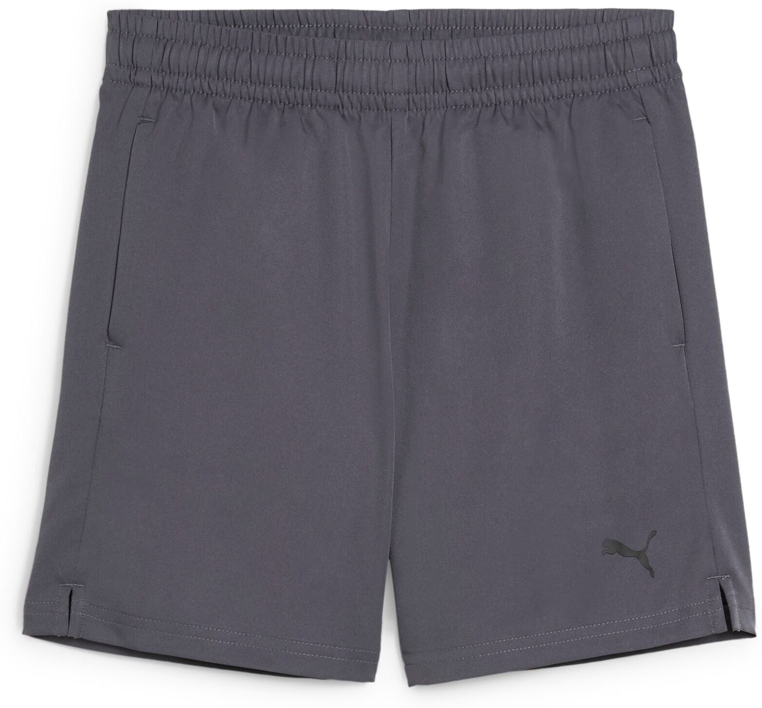 Shorts PUMA "TAD ESS WOVEN SHORTS B", Jungen, Gr. 164, N-Gr, grau (galactic gray), Twill, Obermaterial: 100% Polyester, unifarben, regular fit normal, Hosen Shorts, mit dryCELL Technologie, feuchtigkeitsableitend, mit Kordelzugbund