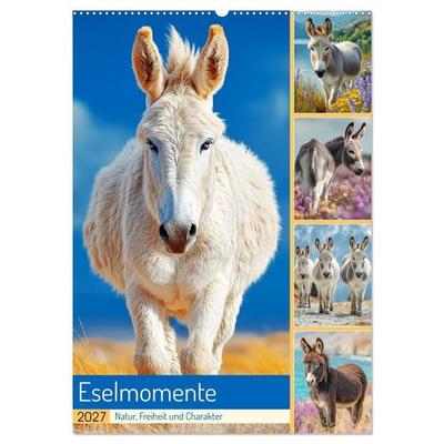 Eselmomente. Natur, Freiheit und Charakter (Wandkalender 2027 DIN A2 hoch), CALVENDO Monatskalender