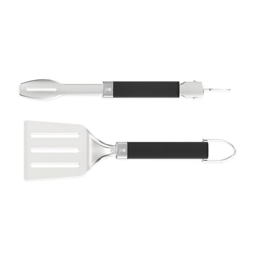 Weber Draagbare barbecue-gereedschapsset met grilltang en spatel - Zilver/Zwart