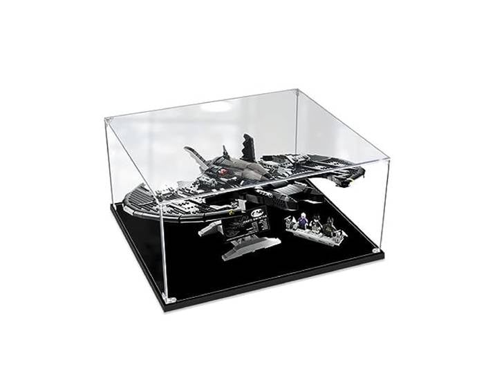 HALFS Acryl-Vitrine für Lego DC Batman 1989 Batwing 76161, 3 mm transparent, staubdichte Aufbewahrung, Geschenke für Spieler
