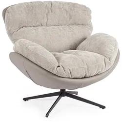 Drehsessel Adinda aus Stoff, modernes Design, drehbar, grau taubengrau, komfortabel gepolstert
