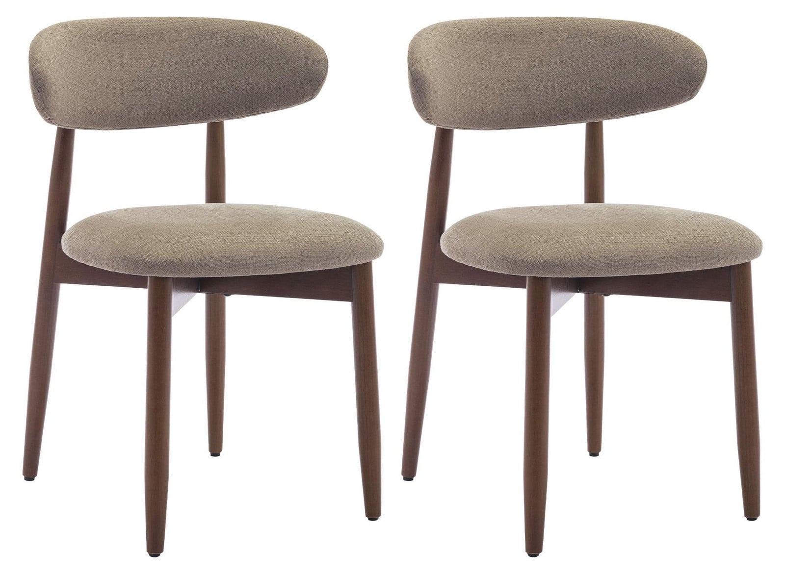 COLAMY 2-delige set eetkamerstoelen in Scandinavische stijl, kameelbruin