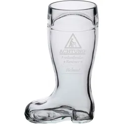 Bierstiefel 0,5 l mit Gravur Freilaufender Rentner
