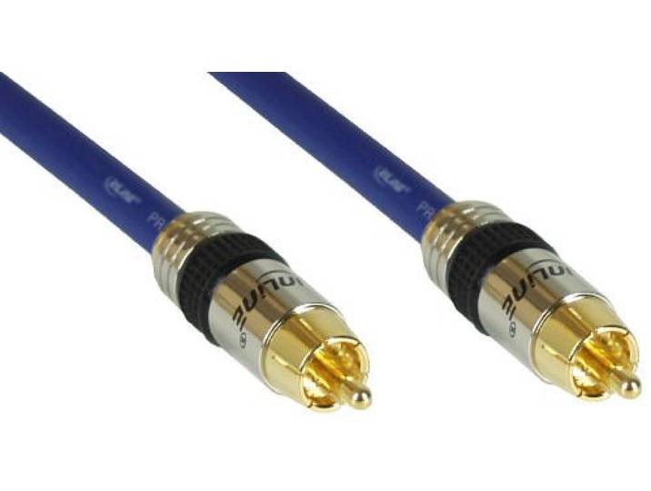 InLine 89802P composiet videokabel 2 m RCA blauw - composiet videokabel (2 m, cinch, cinch, blauw, goud)