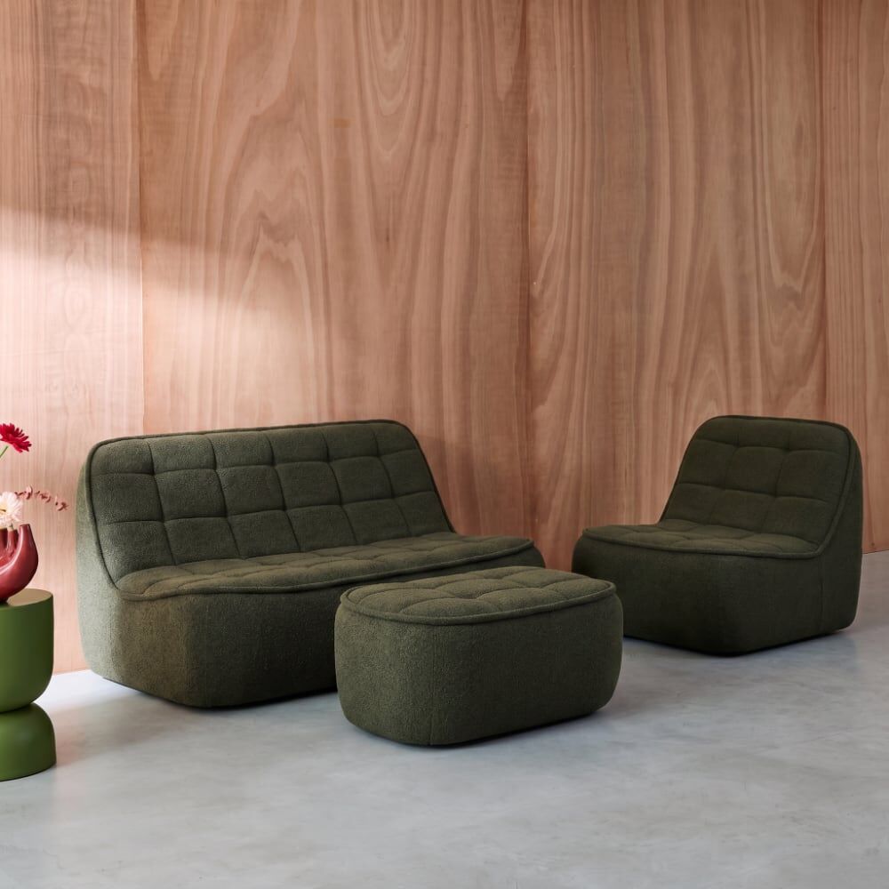 sweeek Sofá envasado al vacío modular de borreguito texturizado con