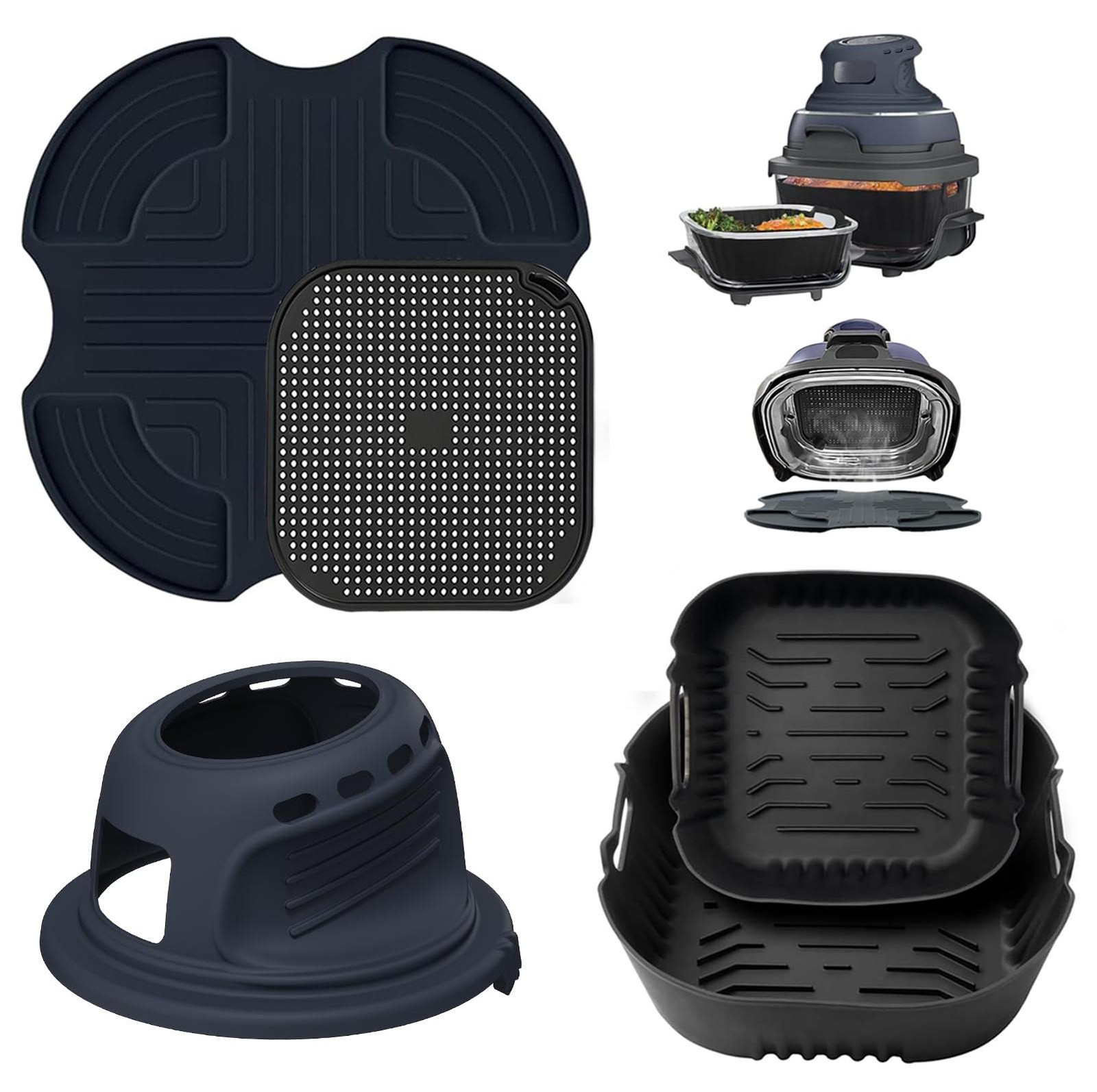 Dripio Set van 2 siliconen accessoires voor heteluchtfriteuse model FN101EU blauw